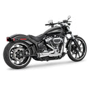 Freedom Performance Shorty American Outlaw 2-into-1 Exhaust for Harley 18-25 Softail (read note) / Chrome / Sculpted Black  - Customhoj
