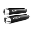 Miller Utah Euro 3/4 Slip-On Mufflers for Harley 2017 Dyna Fat Bob (103" engine) / Matte Black / Tapered Polished  - Customhoj