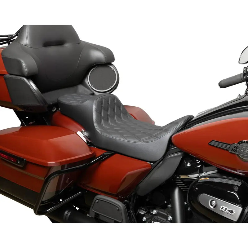 Drag Specialties Predator III 2-Up Extended Reach Seat voor Harley