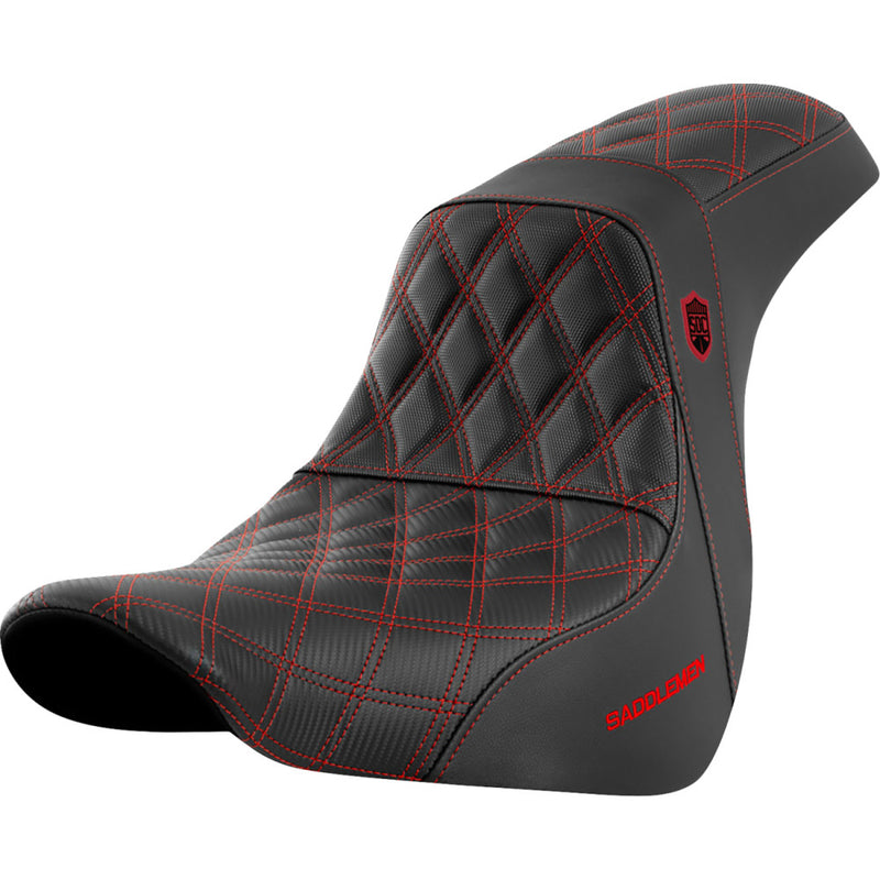 Saddlemen Pro SDC Performance Gripper Lattice Stitch Zadel voor Harley