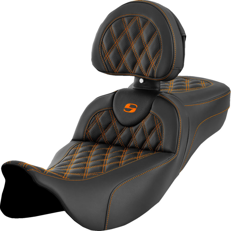 Saddlemen Roadsofa Verlengde Reach Lattice Stitch Zadel voor Harley