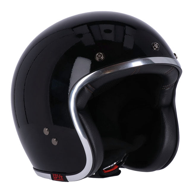 13 1/2 Skull Bucket Open Motorcycle Helmet Gloss Black / XS (53-54cm)