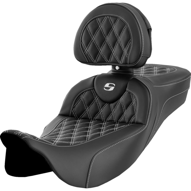 Saddlemen Roadsofa Verlengde Reach Lattice Stitch Zadel voor Harley