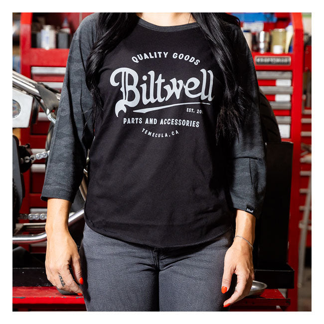 Biltwell Script Baseball Longsleeve Dames