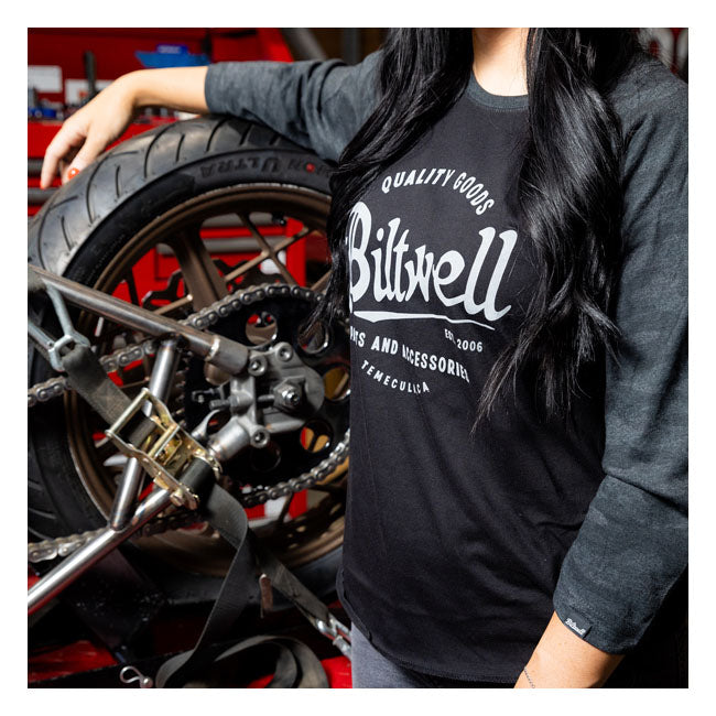 Biltwell Script Baseball Longsleeve Dames
