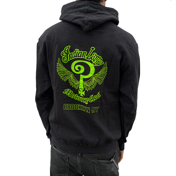 Indian Larry Slime Groen Logo Hoodie