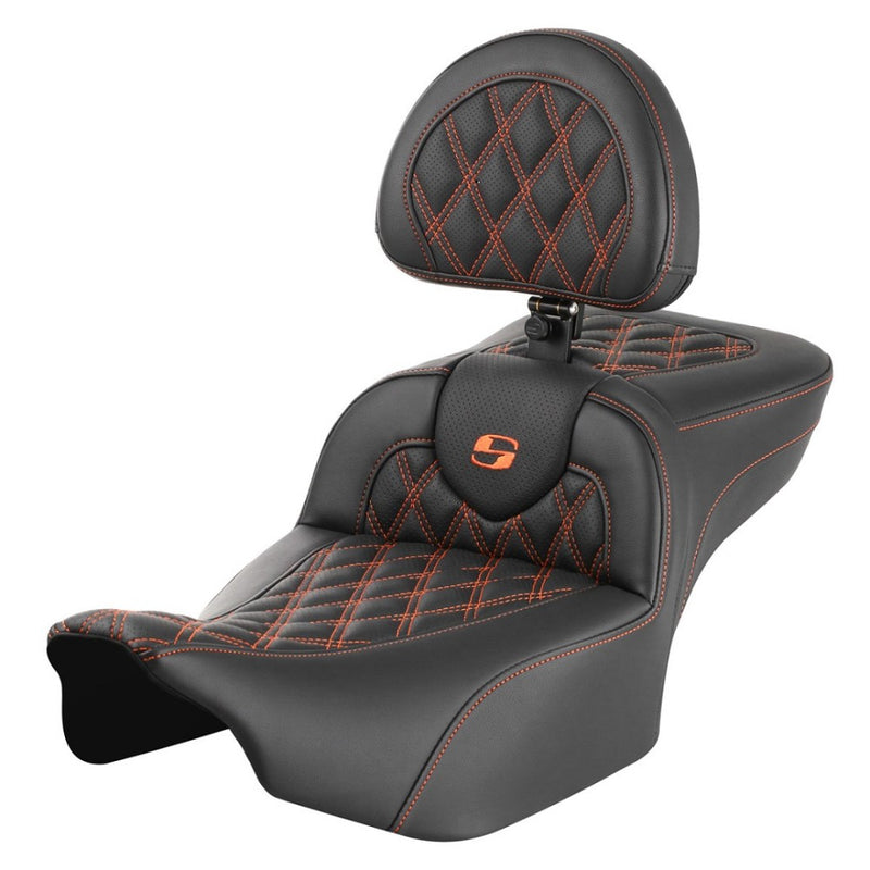 Saddlemen Roadsofa Verlengde Reach Lattice Stitch Zadel voor Harley