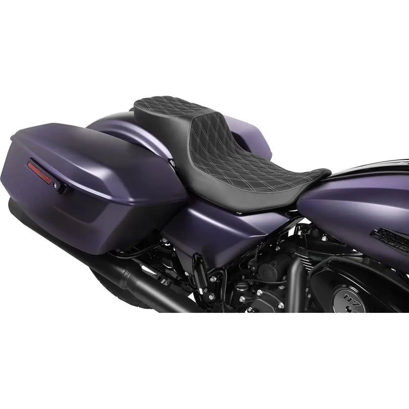 Drag Specialties Performance Predator 2-Up Extended Reach Seat voor Harley