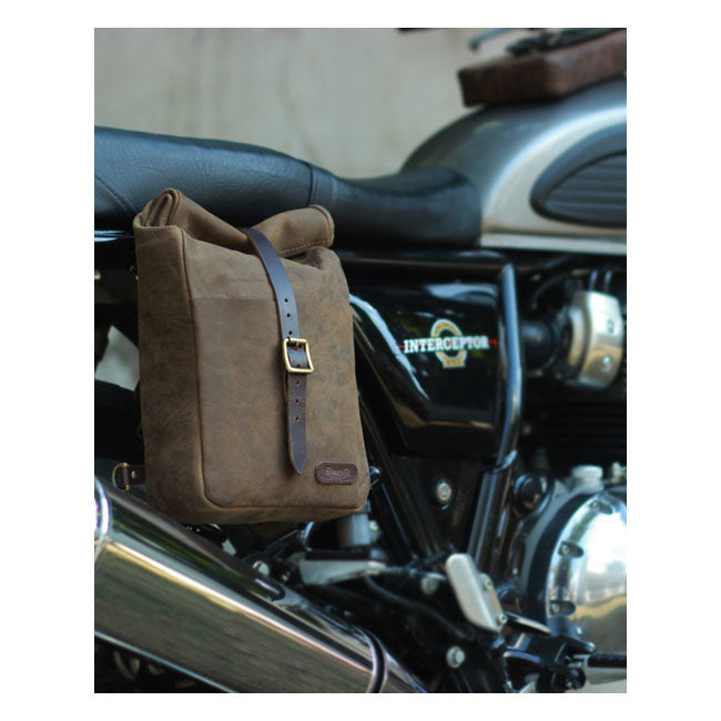 Trip Machine Vintage lederen 3,3 liter motorzadeltas / schoudertas