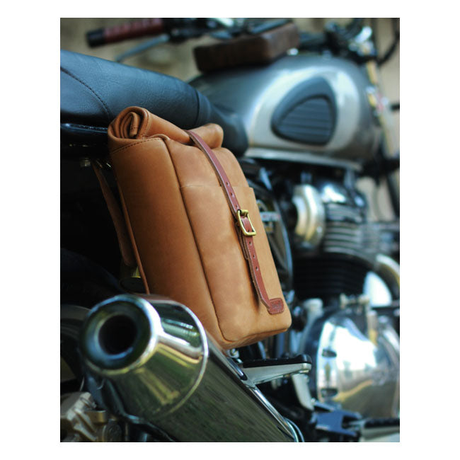 Trip Machine Vintage lederen 3,3 liter motorzadeltas / schoudertas