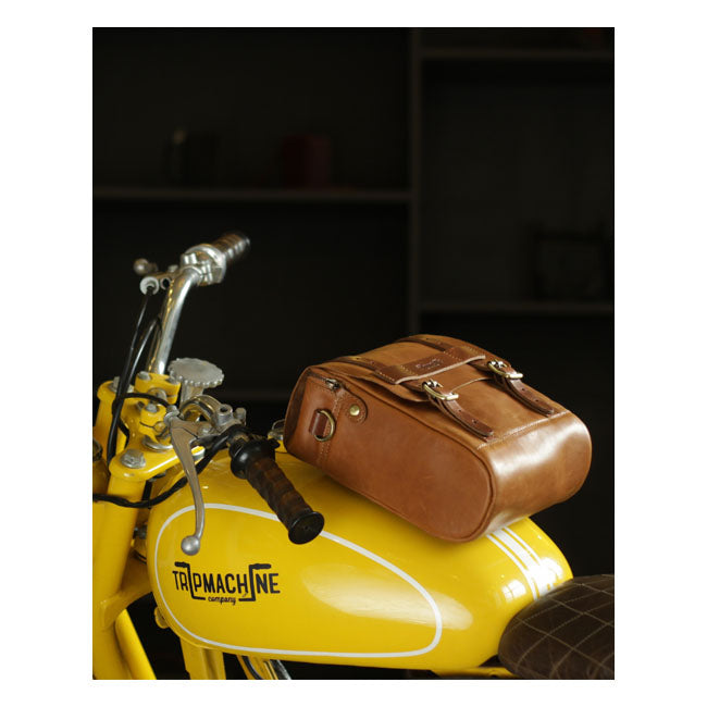 Trip Machine Vintage lederen 4,4 liter motorfiets tank-/achtertas