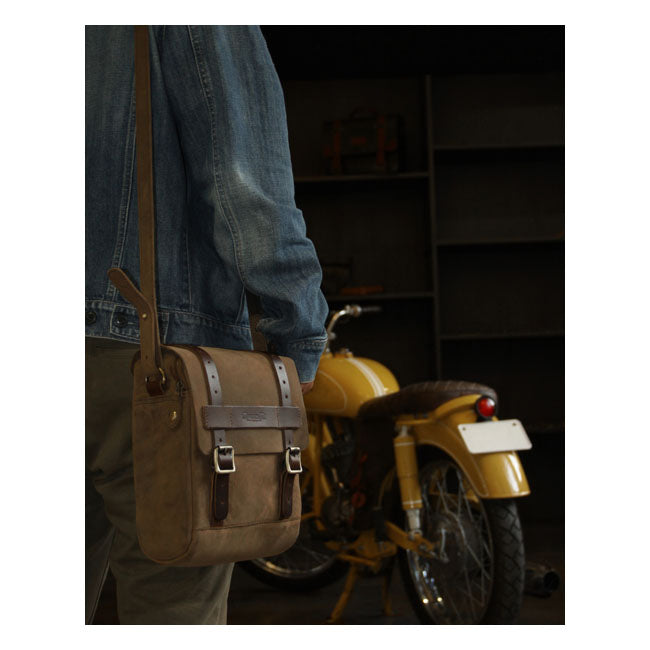 Trip Machine Vintage lederen 4,4 liter motorfiets tank-/achtertas