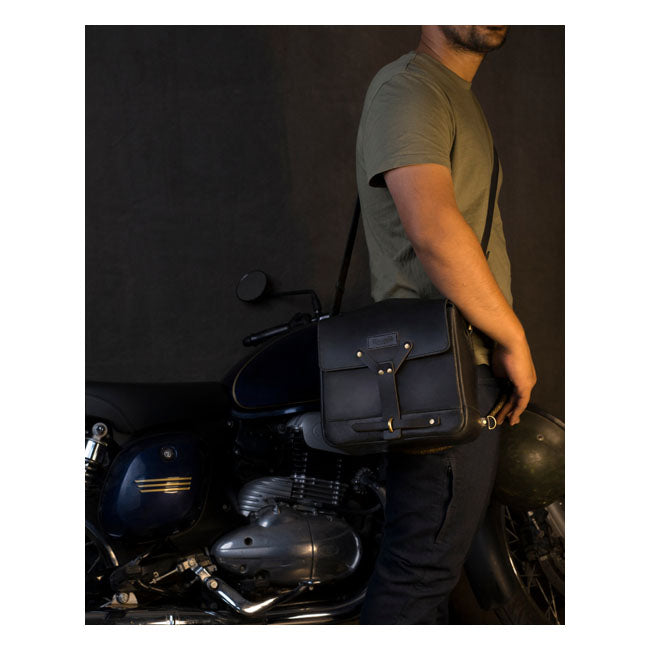 Trip Machine Vintage leren motorfiets-koerierstas