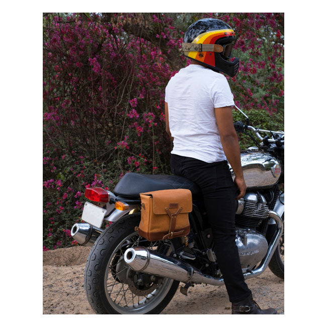 Trip Machine Vintage leren motorfiets-koerierstas