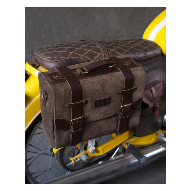 Trip Machine Vintage lederen motorzadeltas Warrior