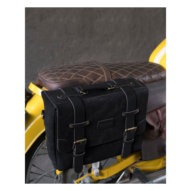 Trip Machine Vintage lederen motorzadeltas Warrior