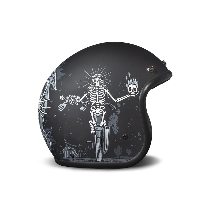 DMD Retro grafische open motorhelm