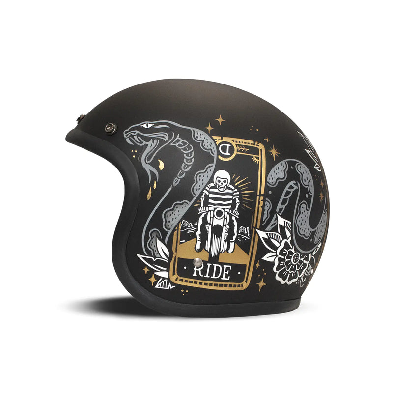 DMD Retro grafische open motorhelm