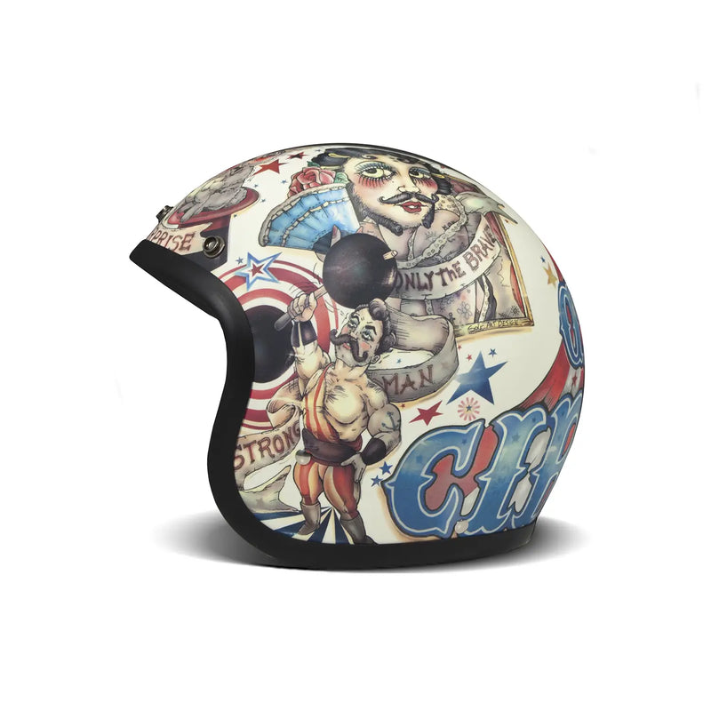 DMD Retro grafische open motorhelm