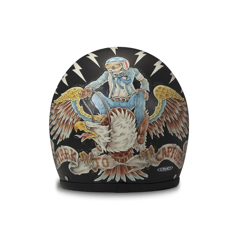 DMD Retro grafische open motorhelm