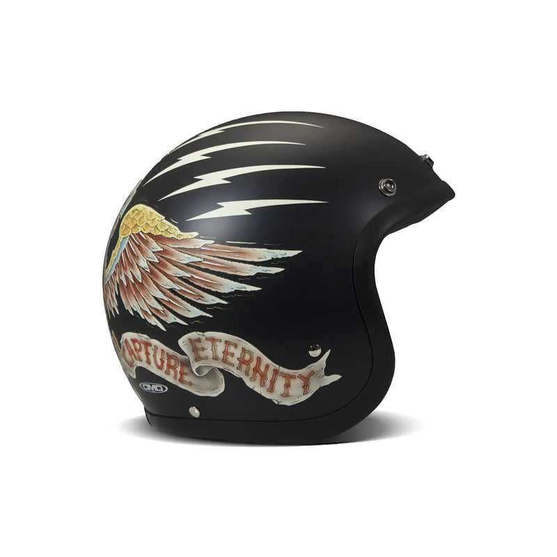 DMD Retro grafische open motorhelm