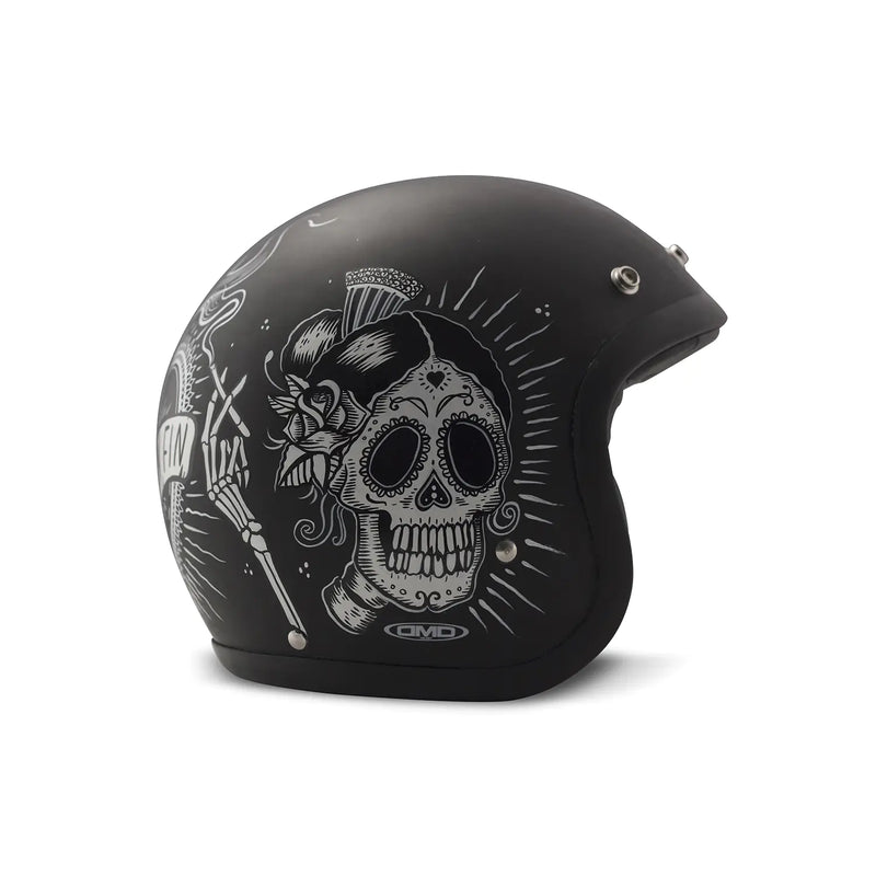 DMD Retro grafische open motorhelm