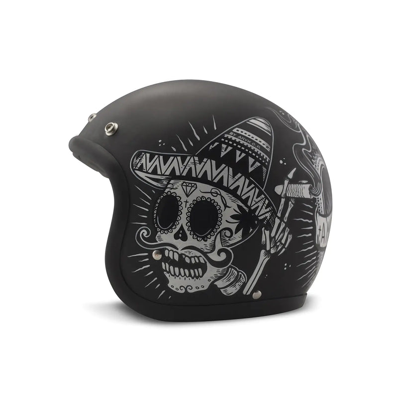 DMD Retro grafische open motorhelm