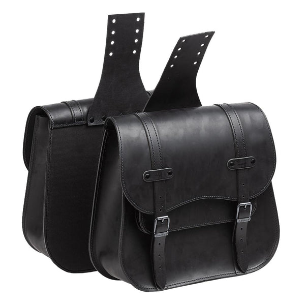 Ledrie Overgooier 30L lederen motorpostbode tas set