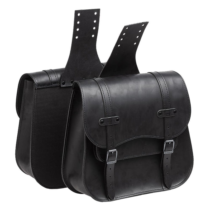 Ledrie Overgooier 30L lederen motorpostbode tas set