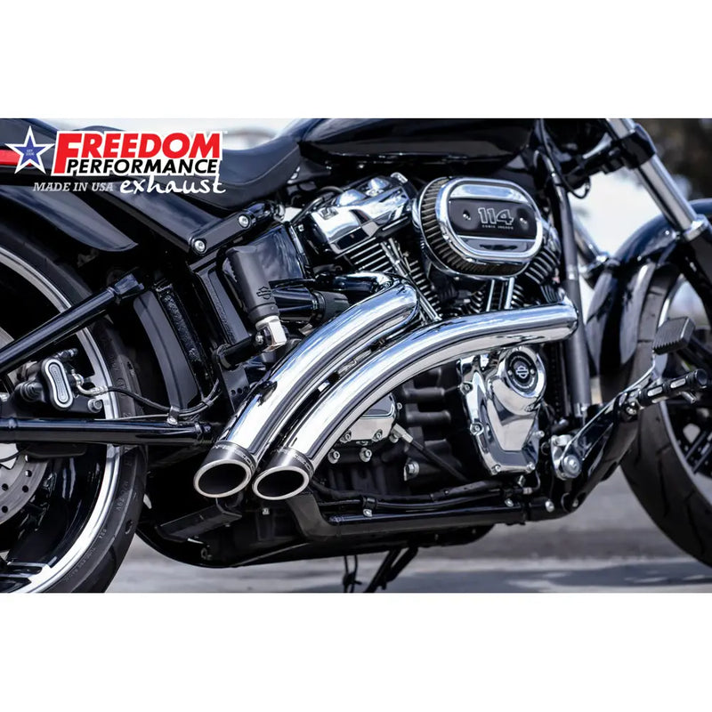 Freedom Performance Radical Radius Slash Cut Uitlaat voor Harley