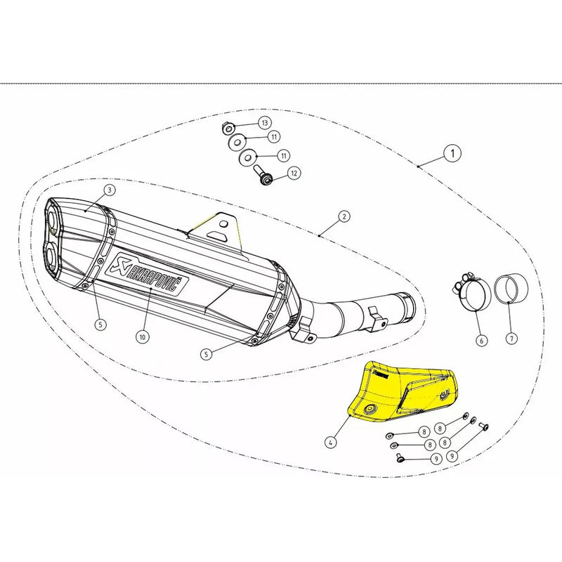 Akrapovic Replacement Muffler / Exhaust Heat Shield P-HSY7SO2