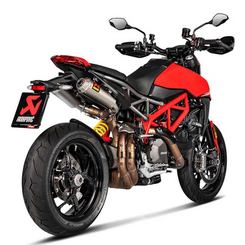 Akrapovic Slip-On Series Muffler for Ducati 19-24 Hypermotard 950 / SP / RVE (Dual titanium mufflers with titanium end caps) (EC/ECE Approval) (S-D9SO15-HCBT)