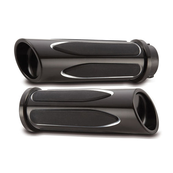 Arlen Ness Billet Deep Cut Comfort Grips HD Black