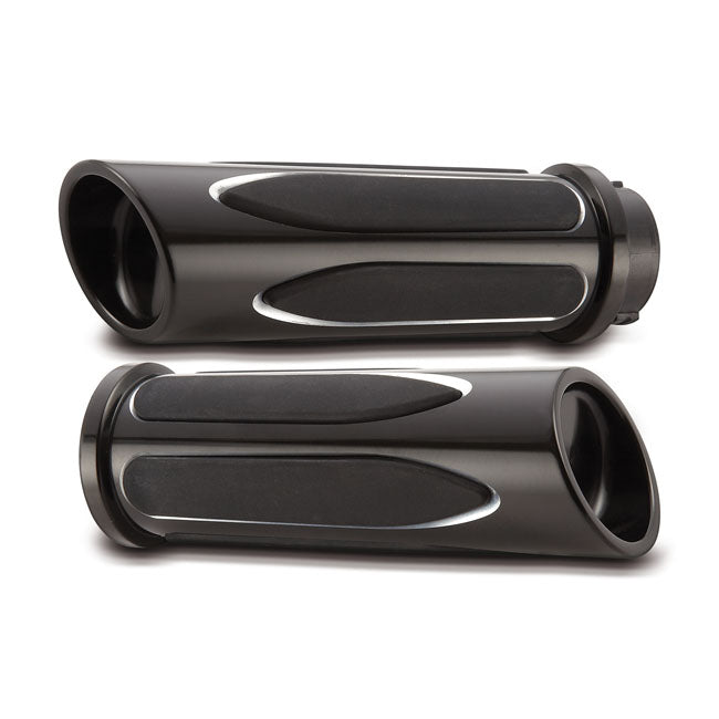 Arlen Ness Billet Deep Cut Comfort Grips HD Black