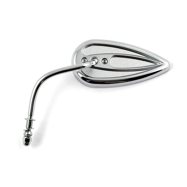 Arlen Ness Die-Cast Teardrop Motorcycle Mirror Chrome Left