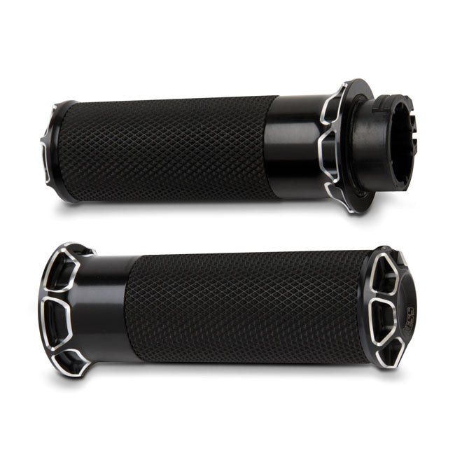 Arlen Ness Fusion Billet Beveled Grips HD TBW Black