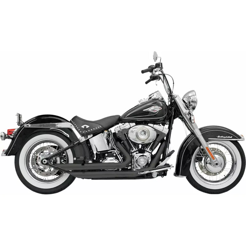 Bassani Fire Flight Slash Cut Exhaust System for Harley 86-17 Softail (excl. Breakout / CVO / Rocker) / Black  - Customhoj
