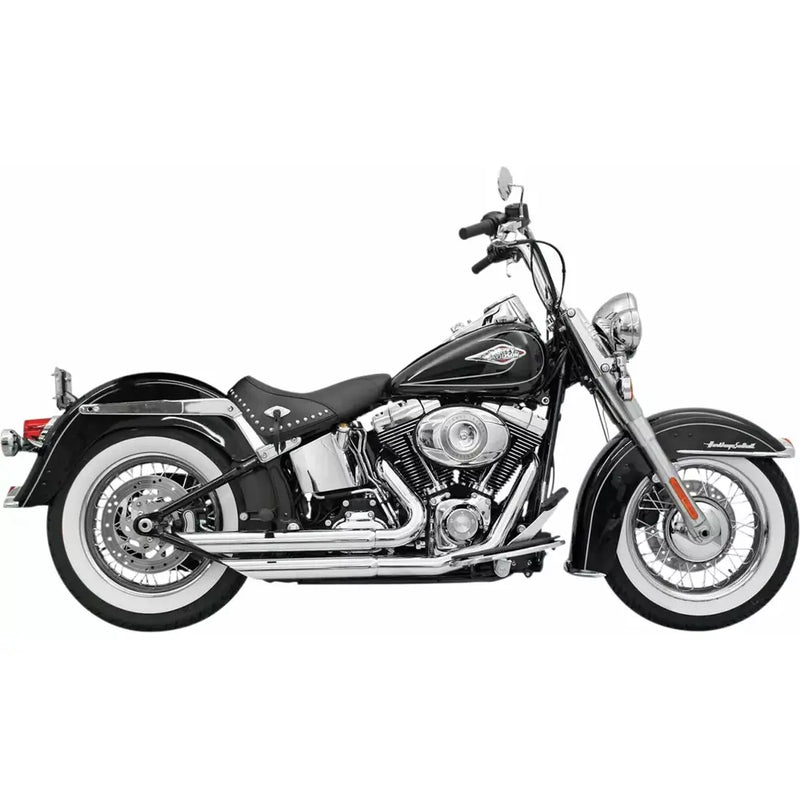Bassani Fire Flight Slash Cut Exhaust System for Harley 86-17 Softail (excl. Breakout / CVO / Rocker) / Chrome  - Customhoj
