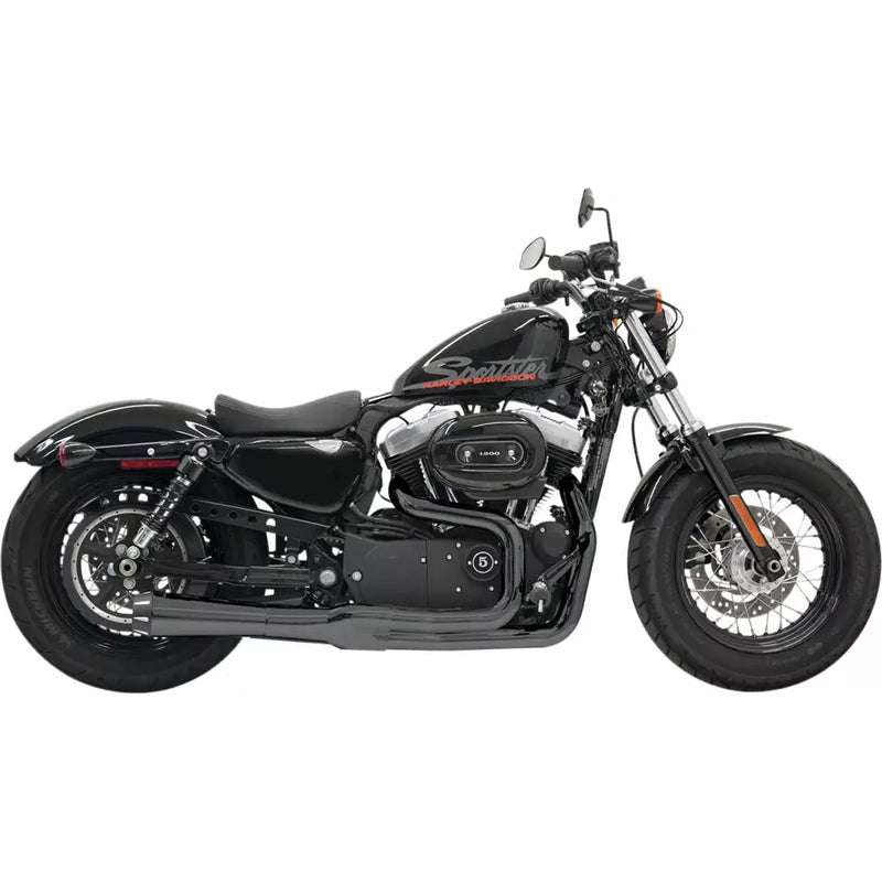 Bassani Road Rage II Mega Power 2-into-1 Exhaust System for Harley 04-13 XL Sportster / Black  - Customhoj
