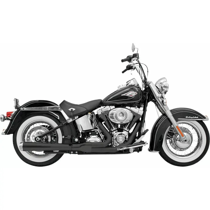 Bassani Road Rage Long Megaphone 2-into-1 Exhaust System for Harley 86-17 Softail (excl. Breakout / CVO) / Black  - Customhoj