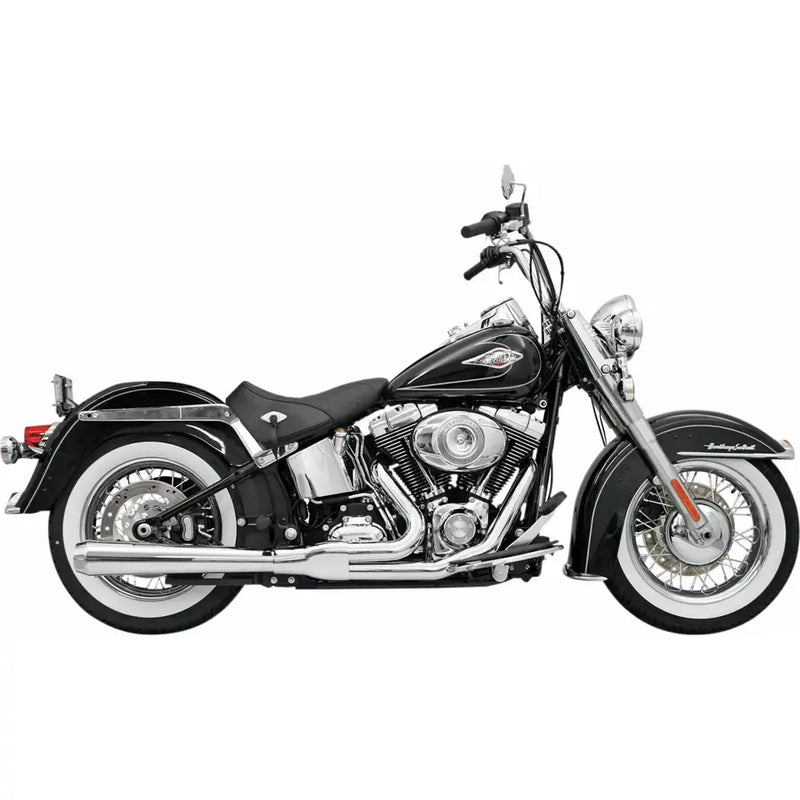 Bassani Road Rage Long Megaphone 2-into-1 Exhaust System for Harley 86-17 Softail (excl. Breakout / CVO) / Chrome  - Customhoj