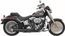 Bassani Road Rage Short Megaphone 2-into-1 Exhaust System for Harley 86-17 Softail (excl. Breakout / CVO) / Black  - Customhoj