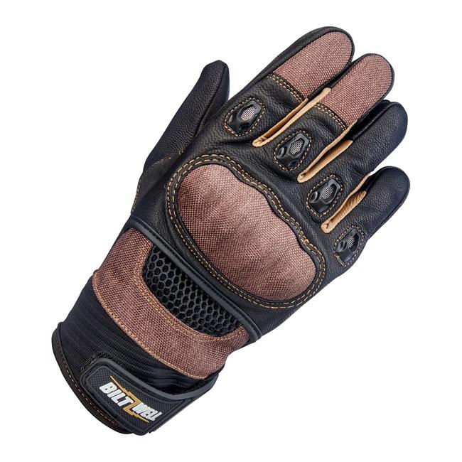 Biltwell Bridgeport Motorcycle Gloves Brown/Black / XS