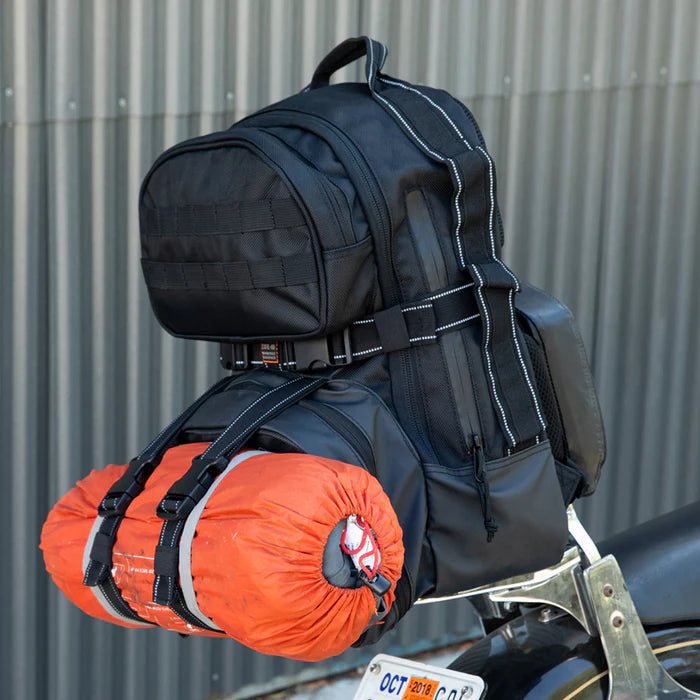 Biltwell EXFIL-48 Sissy Bar Motorcycle Backpack Black  - Customhoj