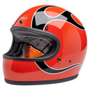 Biltwell Gringo Motorcycle Helmet Orange Flames / XS (53-54cm)  - Customhoj