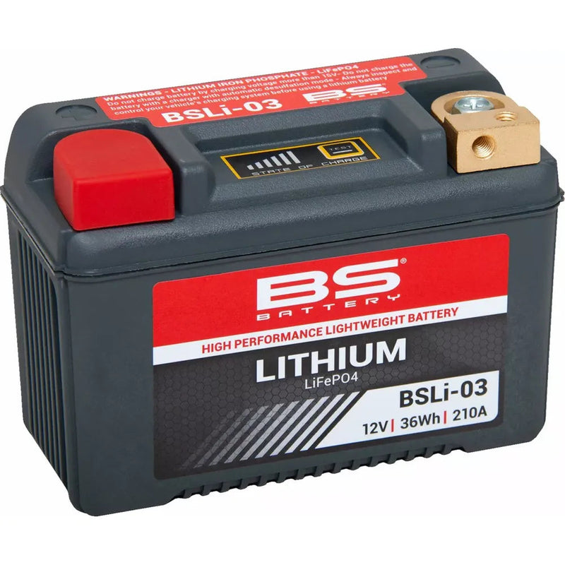 BS Battery High Performance Lithium LiFePO4 Motorcycle Battery BSLI03 (3AH / 210CCA / 0.8KG / 134x65x92mm)