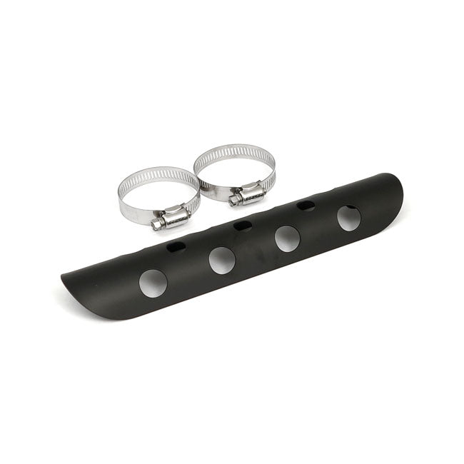 Bullet Hole Universal Motorcycle Exhaust Heat Shield Black / 1 3/4" (4.4cm) / 10" (25.4cm)  - Customhoj