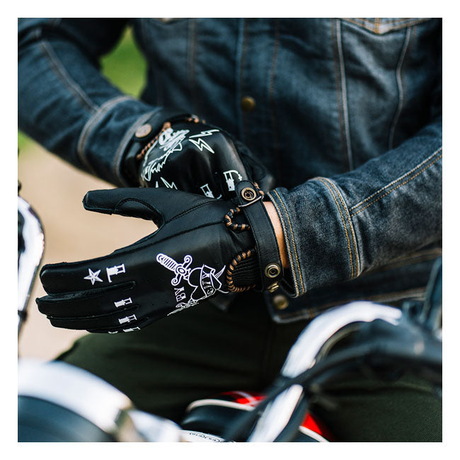 By City Second Skin Tattoo Motorcycle Gloves