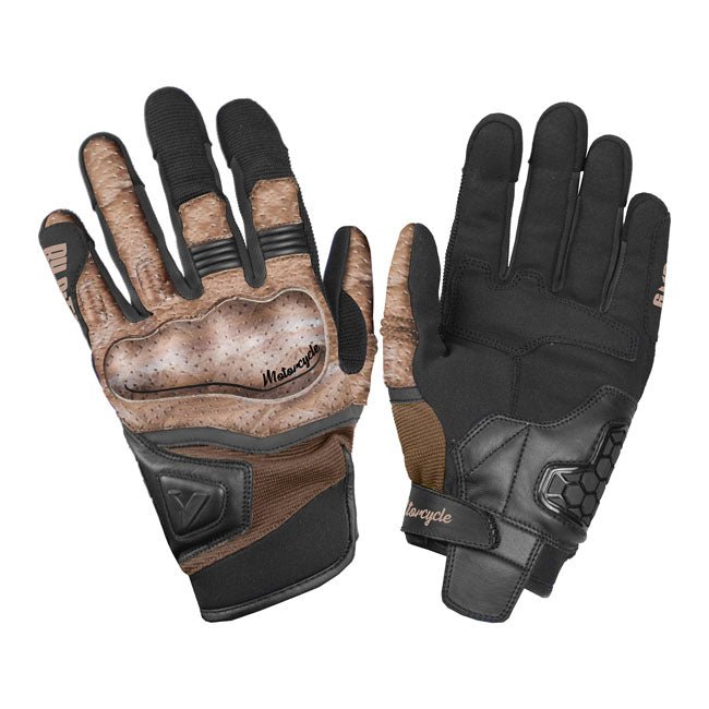 By City Tokio Motorcycle Gloves Black/Brown / XS