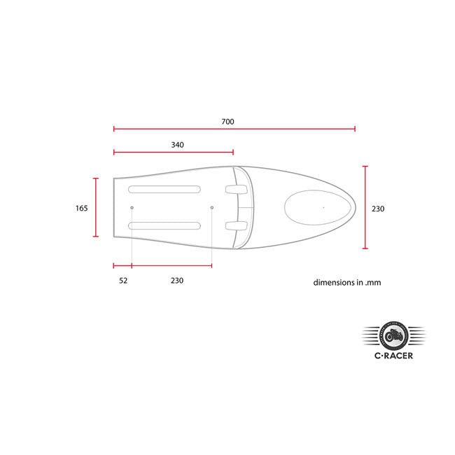 C-Racer Universal Long Classic C Seat Black